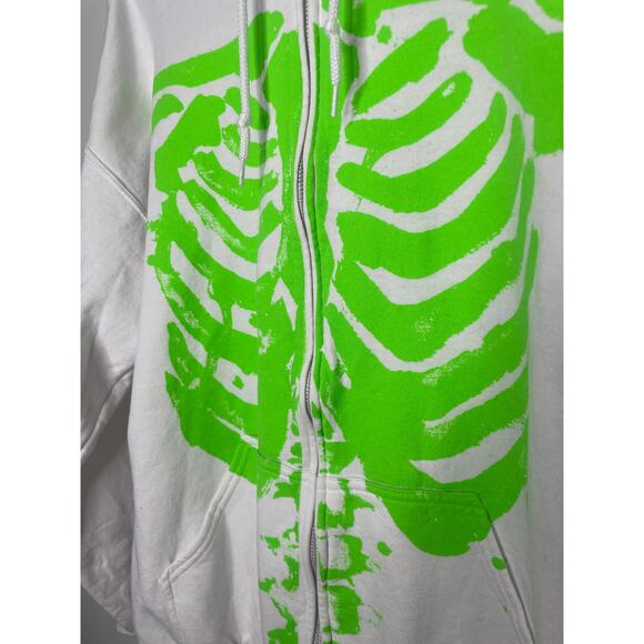 Urban Outfitters Project Social T Skeleton Hoodie Small Medium Zip Up Sweatshirt - Picture 6 of 12